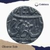 One Rupee Shah Alam II RY 45 Dar-ul-fath Ujjain Mint Silver Coin, Princely State of Gwalior, Collectible. - Image 2