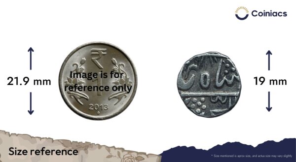 One Rupee Alamgir II (ND 1780-1850) CE Silver coin, Princely State of Mewar, Collectible. - Image 4