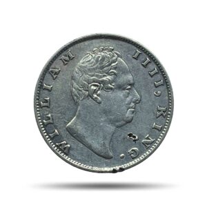 Rare One Rupee William IIII King 1835 'F' Incused (Obv- A, Rev-II) 19 Berries Calcutta Mint Silver Coin, British India Uniform Coinage, Collectible.
