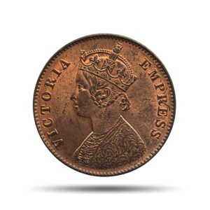 Quarter Anna Victoria Empress 1900 Calcutta Mint Copper Coin, British India Uniform Coinage, UNC.
