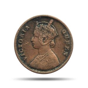 Quarter Anna Victoria Queen 1862 Copper Coin, British India Uniform Coinage, Collectible.