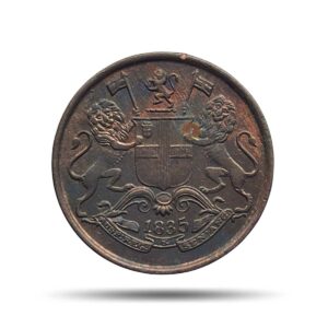Quarter Anna East India Company 1835 Copper Coin, British India Uniform Coinage, Collectible.