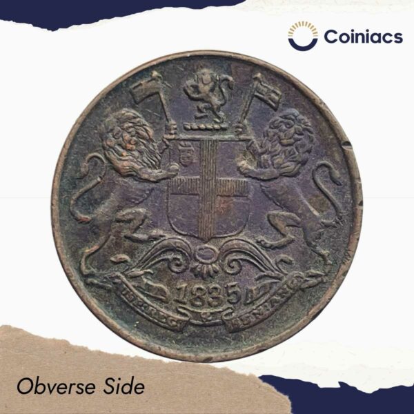 Quarter Anna East India Company 1835 Copper Coin, British India Uniform Coinage, Collectible. - Image 2