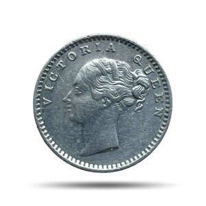Scarce 1/4 Rupee Victoria Queen Continuous Legend 1840 CE 'S' incused (OBV-A(a), REV-I) 20 Berries Madras Mint Silver Coin, British India Uniform Coinage, Collectible.