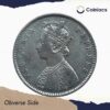 Scarce Half Rupee Victoria Empress 1899 Bombay Mint (Inverse B incuse) Silver Coin, British India Uniform Coinage, Collectible. - Image 2