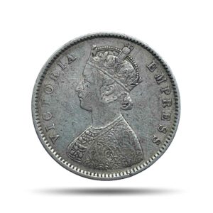 Scarce Half Rupee Victoria Empress 1899 Bombay Mint (Inverse B incuse) Silver Coin, British India Uniform Coinage, Collectible.