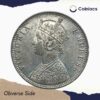One Rupee Victoria Empress 1901 'B' Incuse Bombay Mint Silver Coin, British India Uniform Coinage, Collectible. - Image 2