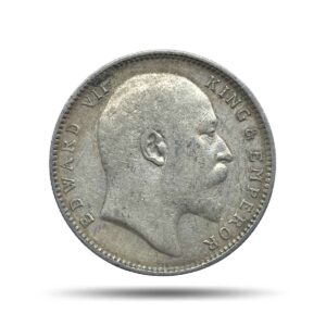 One Rupee Edward VII King & Emperor 1906 CE Bombay Mint Silver Coin, British India Uniform Coinage, Collectible.