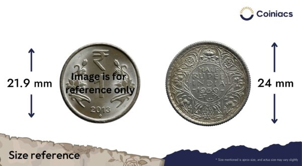 Half Rupee George VI King Emperor 1939 Calcutta Mint Silver Coin, British India Uniform Coinage, UNC. - Image 4