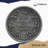 Two Annas Victoria Empress 1877 Silver Coin, British India Uniform Coinage, Collectable. - Image 3