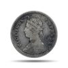 Two Annas Victoria Empress 1877 Silver Coin, British India Uniform Coinage, Collectable.