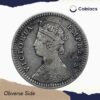 Two Annas Victoria Empress 1877 Silver Coin, British India Uniform Coinage, Collectable. - Image 2