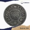 Two Annas George V King Emperor 1915 (Key Date) Calcutta Mint Silver Coin, British India Uniform Coinage, Collectible. - Image 3