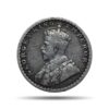 Two Annas George V King Emperor 1915 (Key Date) Calcutta Mint Silver Coin, British India Uniform Coinage, Collectible.
