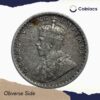 Two Annas George V King Emperor 1915 (Key Date) Bombay Mint Silver Coin, British India Uniform Coinage, Collectible. - Image 2