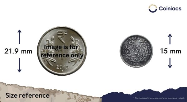 Two Annas Victoria Queen Divided Legend 1841 CE Silver Coin, British India Uniform Coinage, Collectible. - Image 4