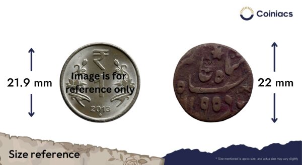 Rare Quarter Anna Shah Allam II 1195 AH RY 22 (1780/81 CE) Pulta (Falta) Mint (Princep?s Issue) Copper Coin, Bengal Presidency, Fine. - Image 4
