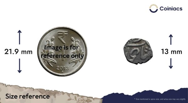 1/5 Rupee (Malabar) Shah Allam II (Reign 1760-1806 CE) Silver coin, Bombay Presidency, Collectible. - Image 4